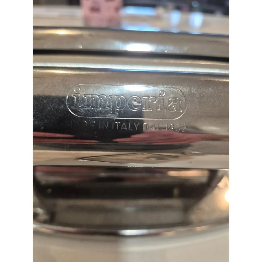 Imperia Pasta‎ Maker Machine Made in Italy Chrome Steel Manual Roller and Cutter